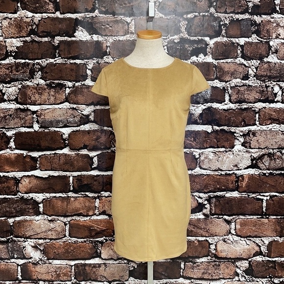 Kensie Dress Microsuede Sheath Tan Khaki Medium - Picture 5 of 15